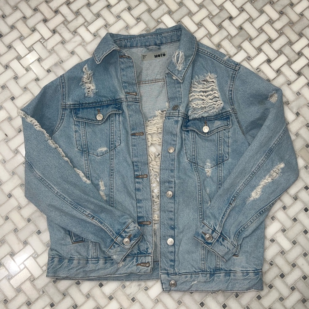 Topshop distressed jean jacket